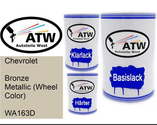 Chevrolet, Bronze Metallic (Wheel Color), WA163D: 500ml Lackdose + 500ml Klarlack + 250ml Härter - Set, von ATW Autoteile West.